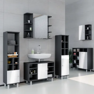 Immagine prodotto di Set mobili bagno Vicco Fynn Antracite 2 parti, Model 34721