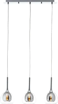 Produktbild von Hängelampe, kürzbar, 120 x 66 x 16 cm, 3 x E14, max. 40 W, Metall/Glas