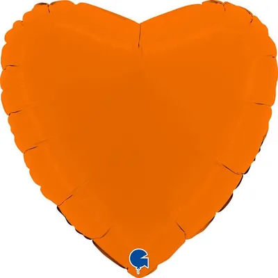 Zdjęcie produktu dla Balon Foliowy - Pomarańczowe Matowe Serce 46 cm, Grabo