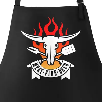 Produktbild von Grill-Schürze für Herren Meat Fire Beer Moonworks® schwarz unisize