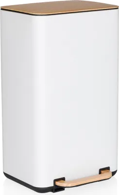 Obrázek produktu pro hjh OFFICE Odpadkový koš 30 litrů CLEAN NATURA Odpadkový koš na tříděný odpad obdélníkový pro kuchyň, kancelář se Step-On 62,0 x 31,0 x 36,0 cm