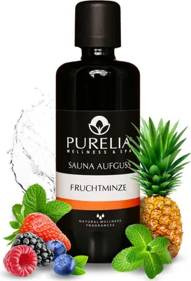 Produktbild von PURELIA Saunaaufguss Konzentrat Fruchtminze 100 ml natürlicher Sauna-aufguss - reine ätherische Öle