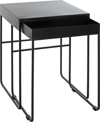Produktbild von Beistelltisch >25515< (2er-Set) in schwarz, Metall - 39x51x39cm (BxHxT)