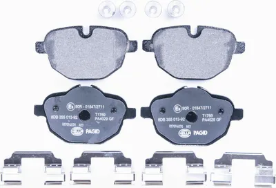 Produktbild von HELLA Bremsbeläge Satz Hinten Bremsklötze für BMW 5 Touring (F11) 8DB 355 013-921