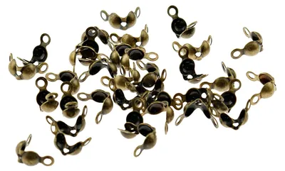 Produktbild von Vintageparts 50 Endkappen für Fädelmaterial antik Bronze, 3,5 mm