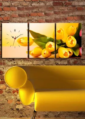 Produktbild von Opviq, 3P3040CS- CLA2699, Bunt, Wanduhren, 96 x 40 cm, 100% Wildleder -Leinwand