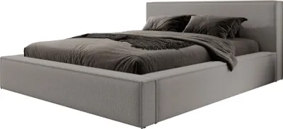 Produktbild von Selsey Bocalio - Polsterbett mit Bouclé-Bezug, Bettkasten und Lattenrost, dunkelgrau, 140 cm