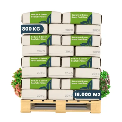 Produktbild von Sedum- & Gründach-Dünger 800 kg = 16000 m² – Dachbegrünung Dünger für Extensivbegrünung, Nährstoffreicher Spezialdünger für Dachpflanzen – Organifer
