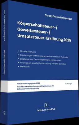 Produktbild von Körperschaftsteuer-, Gewerbesteuer-, Umsatzsteuer-Erklärung 2025