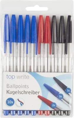 Image de Stylos à bille 3 couleurs - 10 pièces