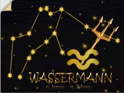Produktbild von ARTland Wandbild, selbstklebend Sternzeichen - Wassermann Größe: 40x30 cm