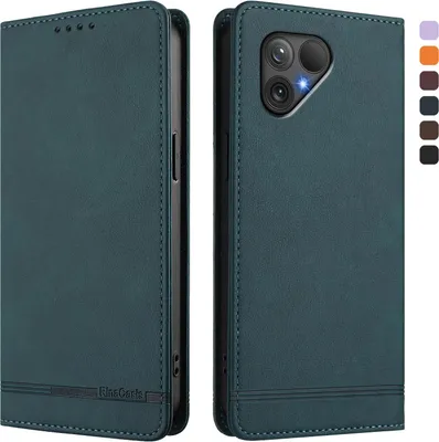 Produktbild von Hülle für Fairphone 5, Retro Kunstleder Ständer Klapphülle mit Kartenfächer und Magnetische Grün
