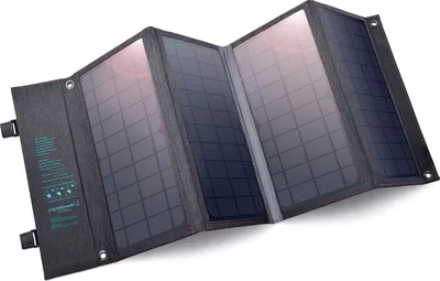 Image de Choetech Solar PV 36W Panneau Solaire Portable/Chargeur Chargeur Rapide Alimentation USB Type C (94 x 36 cm) SC006 Gris