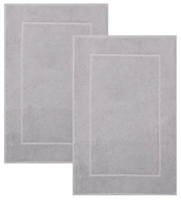Produktbild von Premium-Badematte 50x70 cm, 2er-Set - Badematten aus 100% Baumwolle, ca. 650 g/m²,  Standard 100, saugfähig und weich, Farbe Silber.