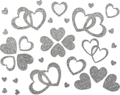 Produktbild von Oblique Unique Herz Sticker Set Glitter Glitzernd - silber