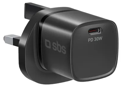 Produktbild von SBS Ladegerät mit USB-C-Anschluss, 30W Leistung und UK-Stecker