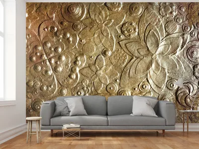 Produktbild von Vlies Fototapete 350x256 cm Tapeten Wandtapete XXL Blumen Gold f-C-0085-a-a