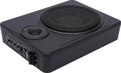 Zdjęcie produktu dla Subwoofer samochodowy – zamknięty system pod siedzeniem – 20 cm – 12 V – stop aluminium – 20–150 Hz – SNR > 90 dB – czarny