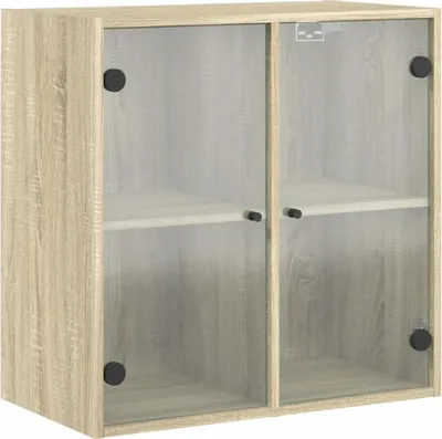 Obrázek produktu pro vidaXL Nástěnná skříňka se skleněnými dvířky Sonoma dub 68x37x68,5 cm