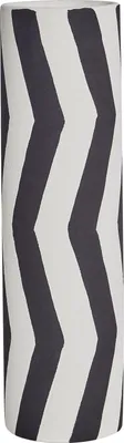 Produktbild von BELIANI Blumenvase Weiß u. Schwarz aus Steinzeug 40 cm Modernes Abstraktes Design Wasserdicht Wohnaccessoires Vase Dekovase für Blumen