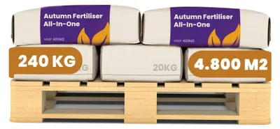 Produktbild von Herbst-Rasendünger All-in-One 240 KG  (12 × 20 KG Säcke) - 4800 m² - NPK 6-3-12 + 3MgO Granulat -Profi Rasendünger für Landschaftspflege & große Grünflächen im Herbst – Frassor