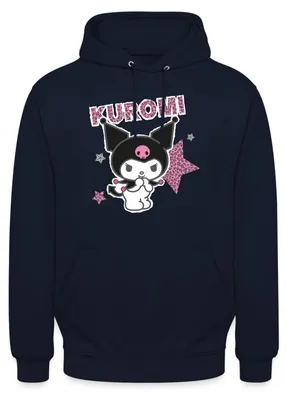 Produktbild von Spreadshirt Kuromi Mit Schriftzug Leo Stil Uni Hoodie, XXL, Navy