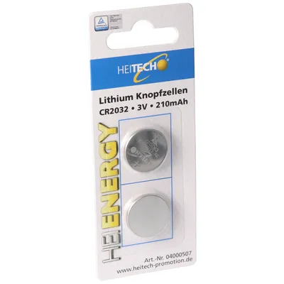 Produktbild von CR2032 Lithium Batterie im praktischen 2er-Set, Lithium Knopfzelle CR2032, 3V