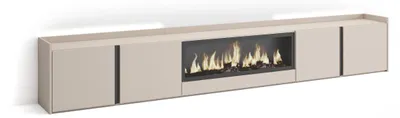 Produktbild von TV-Möbel Holzeffekt beige 315x35x50cm Kamin mit Feuereffekt XXL