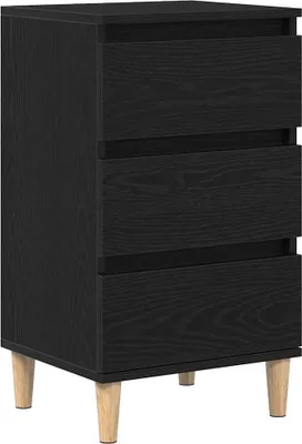 Image de vidaXL Table de nuit noir imitation chêne 40 x 35 x 70 cm Bois composite