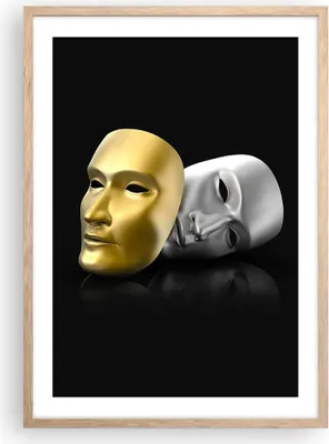 Produktbild von Gerahmtes Poster - Rahmen in heller Eiche - Maske Theater Bühne Schauspieler - 50x70 cm - Wand Bild - Wanddeko - Wandbilder - Wandposter - Bilderrahmen - Bilder - Kunstdruck - P2NPA50x70-2432