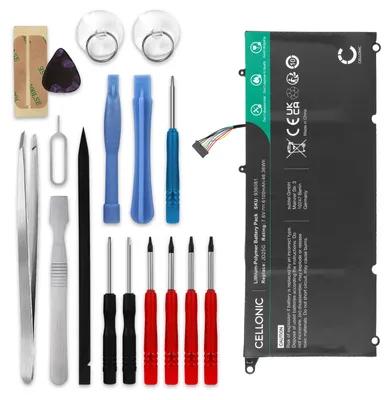 Produktbild von CELLONIC 1x Akku für Notebook Kompatibel mit Dell XPS 13 9350, XPS 13 9343, XPS 13D-9343, 0N7T6 - (6100mAh, 7.6V) + Werkzeug-Set
