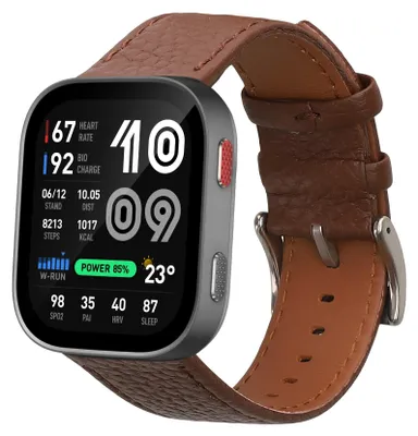 Produktbild von kwmobile Echtleder Uhrenarmband für Amazfit Bip Max / Amazfit Bip 6 Armband - Ersatzarmband für Fitnesstracker - Wechselarmband Smartwatch -