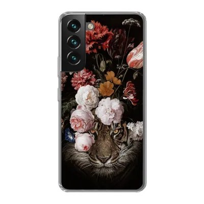 Produktbild von MuchoWow® Handyhülle Schutzhülle Hülle für Samsung Galaxy S22 Blumen - Jan Davidsz de Heem - Tiger - Gemälde - Stillleben - Alte Meister Silikon Softcase Handy Hülle - Mobiltelefonhülle