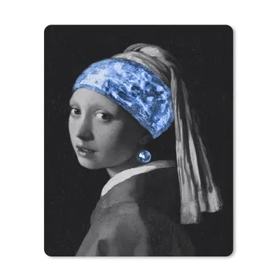 Produktbild von MuchoWow® Mauspad Mousepad Mädchen mit einem Perlenohrring - Alte Meister - Blau 30x40 cm - Mousepads - Maus Mat - Pad - Mausunterlage - Mausmatten