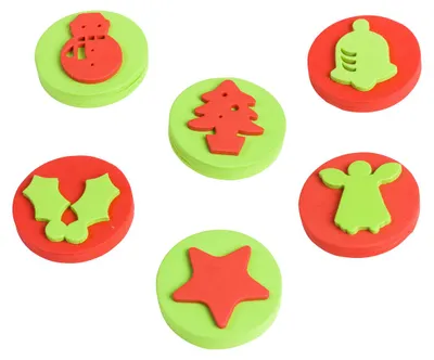 Produktbild von EDUPLAY 370020 Handflächenstempel Weihnachten 6er Set, mehrfarbig