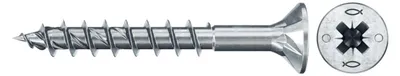 Produktbild von Fischer 670518, Schraube, Metall, Holz, Allgemeiner Nutzen, Teilgewinde, Flachkopf