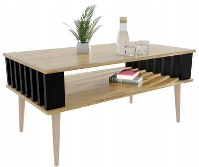 Produktbild von Couchtisch Lamellen Fürs Wohnzimmer ARTISAN/Schwarz Wohnzimmertisch