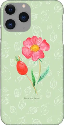 Produktbild von Mr. & Mrs. Panda Iphone 11 Pro Handyhülle Blume Hagebutte - Blattgrün - Geschenk, Lebensfreude, Garten, Handy Case, Schlechte Gedanken, Premium Kunststoff
