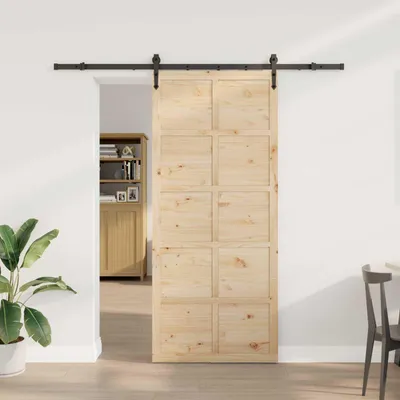 Produktbild von Schiebetür Natur 80 x 208 cm Massives Kiefernholz - Zimmertüren  DE689