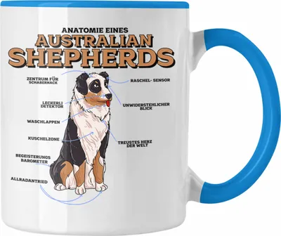 Produktbild von Trendation - Lustige Tasse für Australian Shepherd Liebhaber Geschenkidee (Blau)