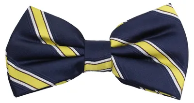 Produktbild von Fabio Farini - 1 Stück Herren Streifen Fliegen - Männer Querbinder Vorgebunden Bowtie Streifen - Dunkelblau/Gelb/Weiß