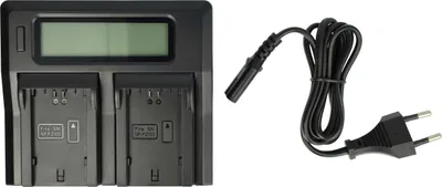 Produktbild von vhbw Dual Ladegerät kompatibel mit Sony Alpha ILCE-7RM3, ILCE-7M4, ILCE-7RM4, ILCE-7M3, ILCE-7M3K, ILCE-7SM3, ILCE-7M5 Kamera - Ladeschale + Display
