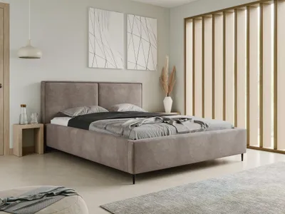 Produktbild von Polsterbett 120x200 mit Bettkasten & Metallrahmen ZEN Amon Samt Braun inkl. Lattenrost Gasdruckfeder (Ohne Matratze)