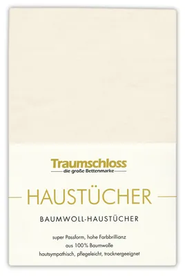 Produktbild von Traumschloss Betttuch Haustuch 150 x 250 cm creme aus 100% Baumwolle, ohne Gummizug
