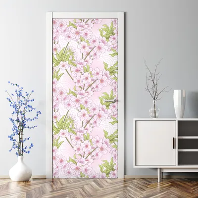 Produktbild von Dekorative Aufkleber selbstklebend Türaufkleber Türposter dekoration Rosa Kirschblüte 85 x 200 cm