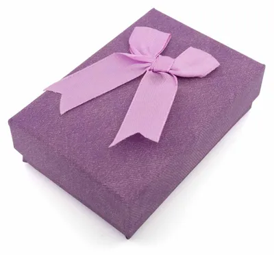 Produktbild von Vintageparts Geschenkbox lila Schleife Schmuckschachtel Pappe 9x6 cm
