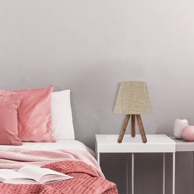 Produktbild von Opviq, AYD- AYDAXL, Creme, Nachttischlampen, 22 x 33 cm, 70% Buchenbaum / 30% PVC -Stoff