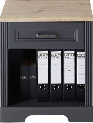 Produktbild von Rollcontainer Rollwagen Beistellcontainer Bürocontainer Schrank "Jillana II" Graphit / Artisan Eiche