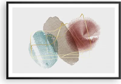 Produktbild von Gerahmtes Poster - Schwarzer Rahmen - Form Figur Abstraktion - 91,5x61 cm - Wand Bild - Wanddeko - Wandbilder - Kunstposter - Wandposter - Bilderrahmen - Bilder - Kunstdruck - P2BAA91x61-5057