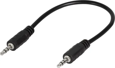 Image de Câble audio stéréo 3,5 mm mâle vers mâle, 0,2 m, noir
